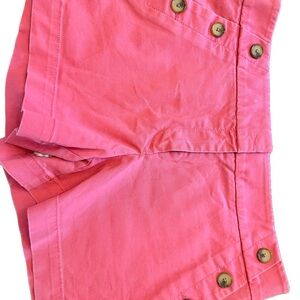 Women's Pink Button-Accent Shorts